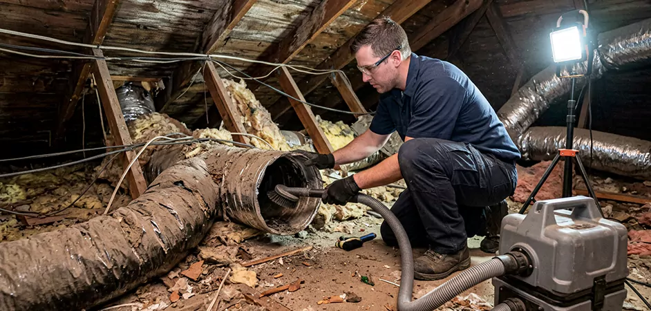 Storm-Damaged Attic Duct Cleaning in Jackson Township
