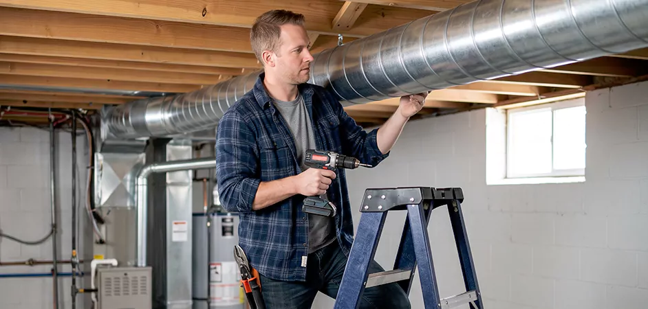 Exposed Spiral Ductwork in Jackson Township