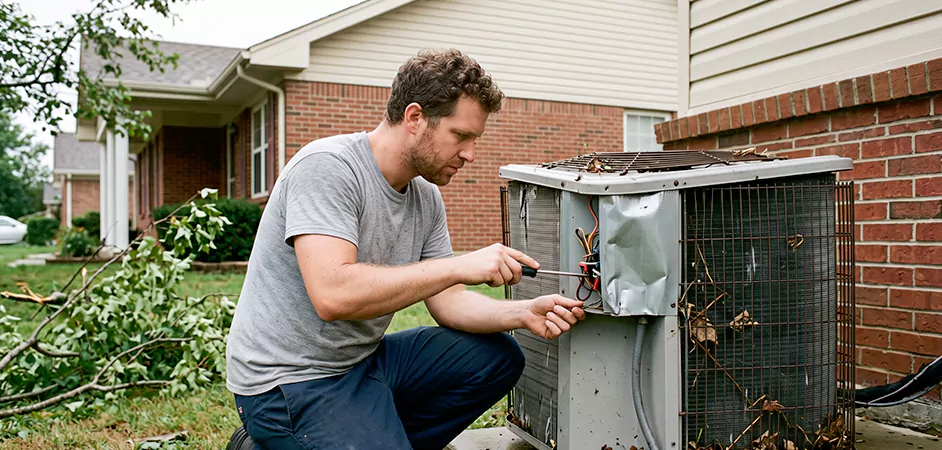 Storm Damage HVAC Restoration in Jackson Township